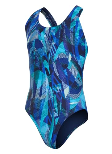 Image of Sporti Wide Strap Girls' Athletic One-Piece Swimsuit - Printed Pattern Competitive Bathing Suit, Racerback Style for Girls