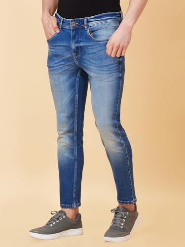 Image of Being Human Blue Cropped fit Men's Denims Clothing