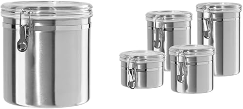 Vista 59 de Frasco hermético Oggi de acero inoxidable con tapa transparente y cierre de sujeción, Plateado