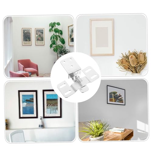 Image of NUOBESTY 6Pcs Adjustable Picture Frame Hooks Heavy Duty Art Hanging Hardware for Large Frames Flexible Height Angle for Gallery Walls Discreet Mounting