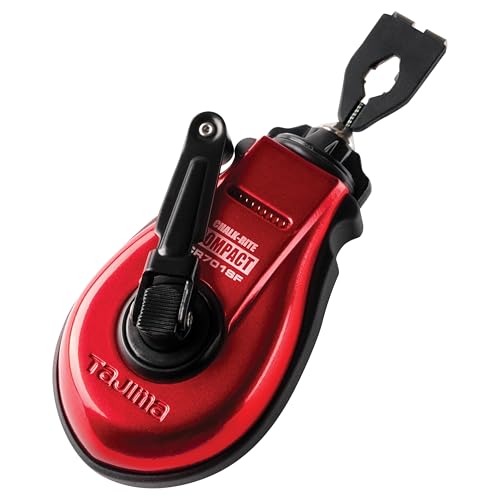 TAJIMA Chalk-Rite COMPACT Snap-Line - Extra Bold 1.0 mm Chalk Box with Steamlined Design & Bold Line
