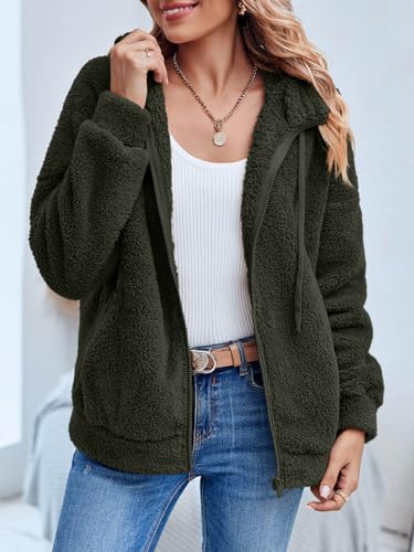 GAMISOTE Womens Fuzzy Sherpa Fleece Jacket Zip Up Oversized Winter Warm Sweatshirt Hoodies 2025 - image 2