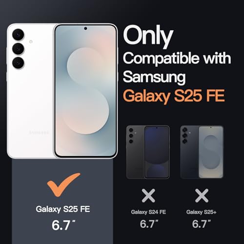 Image of JETech Cover Case for Samsung Galaxy S25 FE, Non-Yellowing Shockproof Bumper Protective Phone Cover, Anti-Scratch Hard PC Back (Clear)