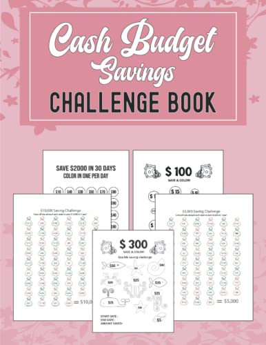 Easy Cash Budget Savings Challenge Book: +55 Unique One-of-a-Kind Savings Challenges from $50 to $20k | Money Saving tracker sheets with an Exclusive Monthly Budget Tracker and puzzles game!