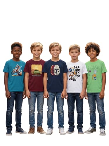 Image of HELLCAT Boys Round Neck Printed Blended Cotton Tshirt -Combo Pack of 2 - Orange /Blue