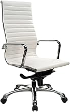 High Back Faux Leather, Comfortable Seat Swivel Chair Revolving | Director and Executive Chair | Metal Base (111011189_White)