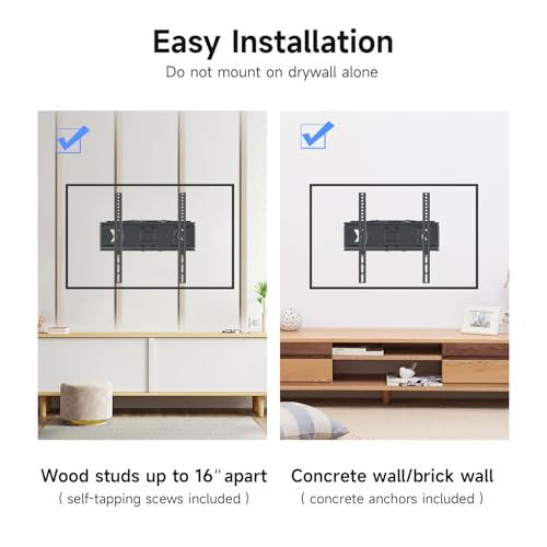 Image of Suptek 26-70 Inch Pull Out TV Bracket | Full Motion Tilt & Swivel TV Wall Mount| 45kg Heavy Duty for UK Homes | Slim 36.8cm Extension (MA001)