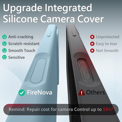 Image of FireNova Magnetic for iPhone 17 Pro Case, Compatible with MagSafe, [Integrated Silicone Camera Control Button] [Camera Protection] Anti-Scratch Microfiber Lining Phone Case, 6.3 inch, Sky Blue