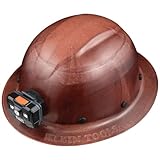 Klein Tools 60447 Hard Hat, Full Brim Class G KONSTRUCT Series Hard Hat with Rechargeable Headlamp, Sweat-Wicking Sweatband, Top Pad, Brown