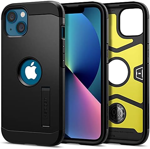 Spigen Tough Armor [Air Cushion Technology] [Military Grade Shockproof] Case Compatible with iPhone 13 - Black