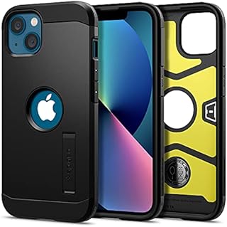 Spigen Tough Armor [Air Cushion Technology] [Military Grade Shockproof] Case Compatible with iPhone 13 - Black