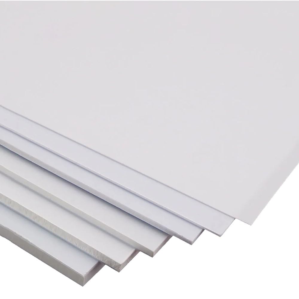 5 hojas de plástico reutilizables lisas ABS blancas for proyectos de bricolaje, opciones de espesor 1/2/3/4/5 mm(100x200x5mm)