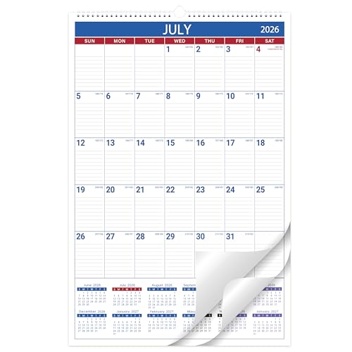 2026-2027 Wall Calendar 15 x 23 2026-2027 Vertical Large Wall Calendar from JUL 2026 - DEC 2027 Julian Date Premium Paper for Home Office Organizing