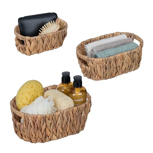Corbeilles en eichhornia naturel Relaxdays | Paniers tressés haut de gamme