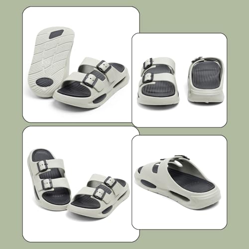 Image of DOCTOR HEALTH SUPER SOFT Men EVA Double Strap Sandals | Adjustable Buckle Comfort Slides | Lightweight Anti-Slip Casual Slippers for Indoor Outdoor Everyday Wear
