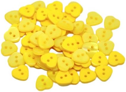 50 x Red 11mm x 12mm Heart Shape Design Resin Sewing Buttons