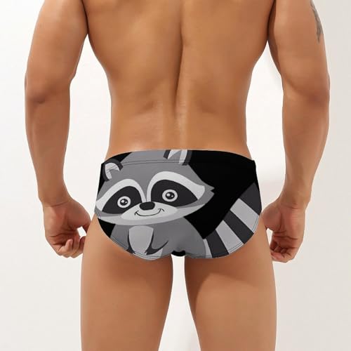 Cute Raccoon Novelty Men's Brief Swimwear Pants Swimming Trunks Beach Shorts Underwear2