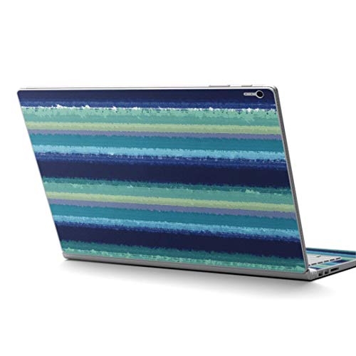 igsticker Surface Book2 Book3 15inch 専用 スキンシール サーフェス ブック 15インチ用 シール 012200 ボーダー 青 水色