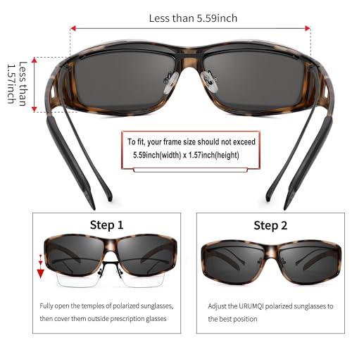 Image of URUMQI Polarized Sunglasses Fit Over Glasses for Men Women, Wraparound Sun Glasses UV400 Protection for Driving Fishing