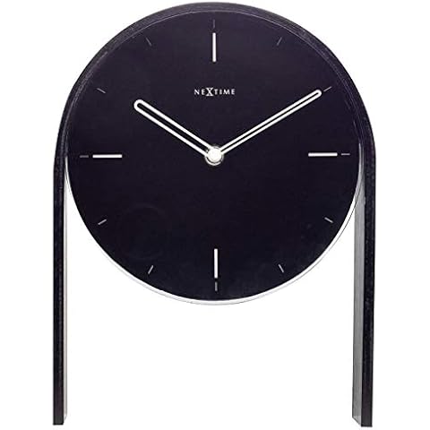 NeXtime Clock-27 x 21 x 6,5 cm-Wood-Black-'Noa Table, 20 x 3 cm Cover