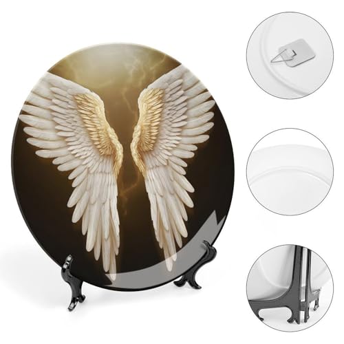 Plato decorativo Angel Wing de porcelana Bone China 6 pulg miniatura 4