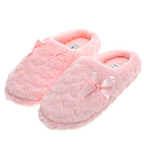 Millffy Womens Mens Indoor Slippers Winter Warm Fuzzy Plush Fur Anti-Slip House Bedroom Slippers2