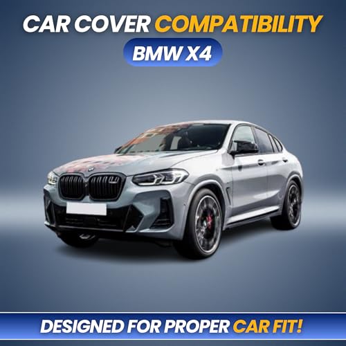 Image of Premium 100% Waterproof Car Cover for BMW X4 | All-Weather, UV & Dust Protection | Heavy-Duty 3-Layer Fabric | Custom Fit with Mirror & Antenna Pockets | Navy Blue