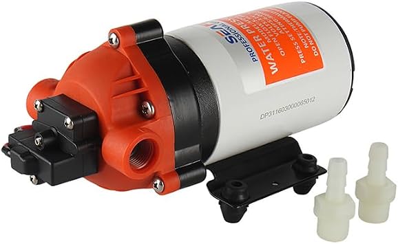 SEAFLO 12V 1.5 GPM 200 PSI 31-Series DC Diaphragm Pump Self-Priming High-Pressure Water Pump for RVs, Boats, Agriculture, and Cleaning Quiet Operation, Run-Dry Safe, Built-In Pressure Switch