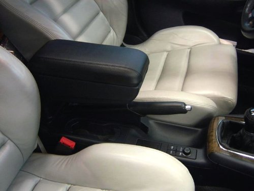 RedlineGoods armrest Cover Compatible with Audi A4 1996-01. Tailor Made - not Universal. Genuine top-Grade Italian Black Leather with Blue Thread
