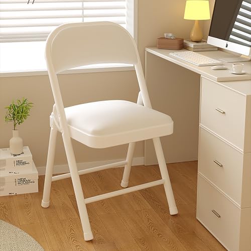 Pink Folding Chairs with Padded Cushion - Foldable PU Leather Lounge Chair for Home, Office, Outdoor, and Party Use - Comfortable & Stylish Seating Solution