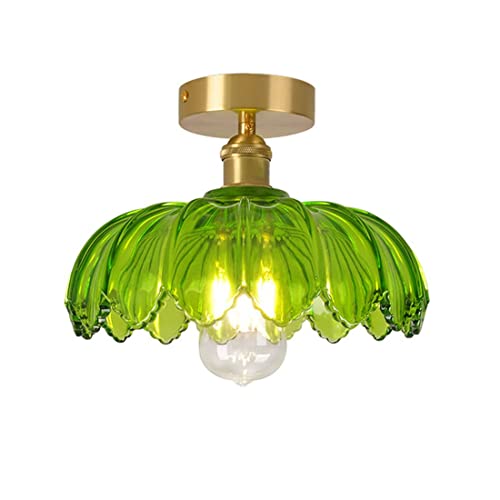 Lámpara colgante dorada con forma de flor y cristal para techo de salón
