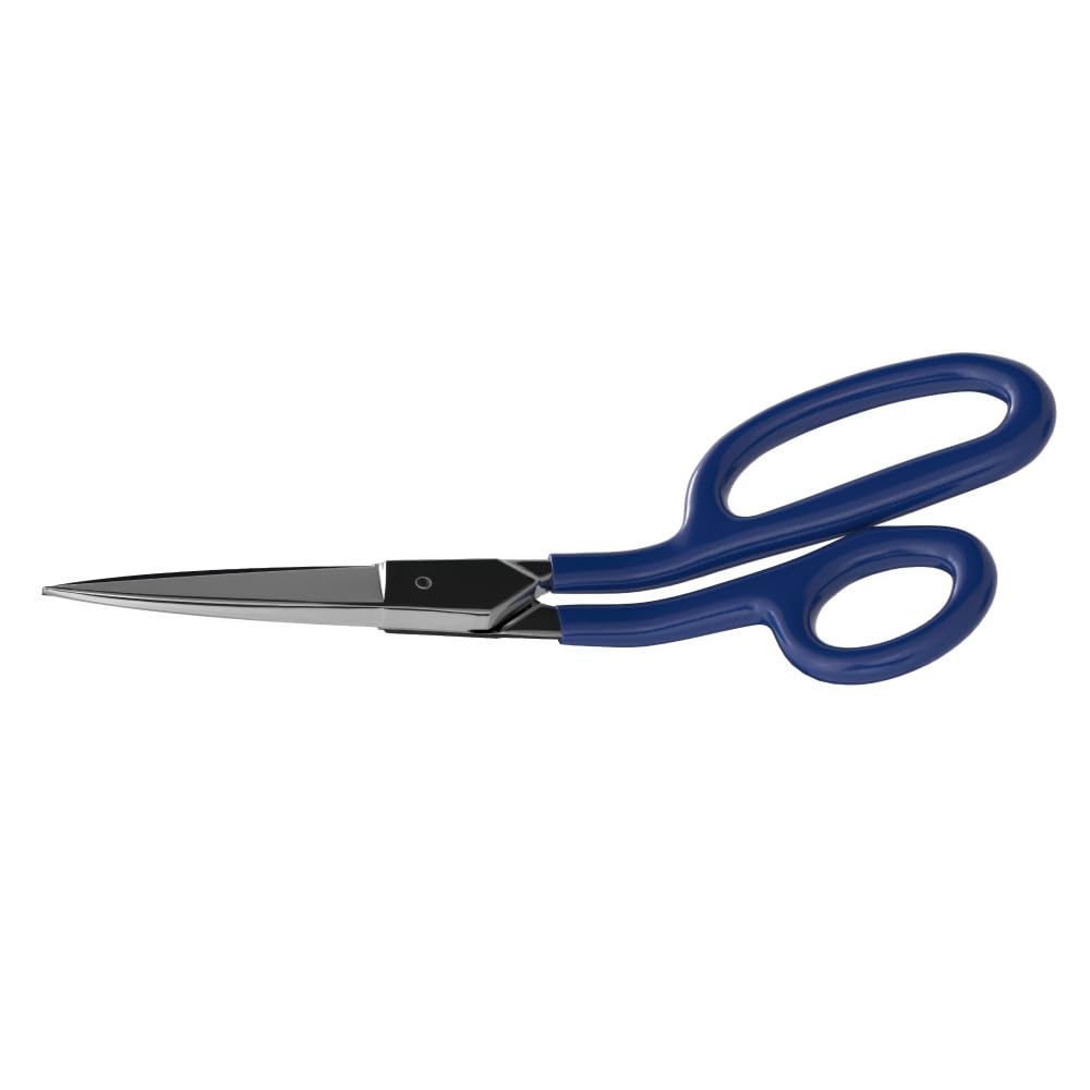 Klein Tools G718LRC Heavy-Duty Carpet Shear, Made in USA, 9-Inch Nickel-Plated Scissors with Offset Curved Handles, Carpet Installation, Fabric,