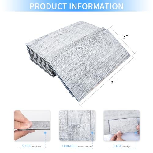 Image of Art3d 102-Pack Peel and Stick Backsplash on Subway Tile, White-Washed Wood