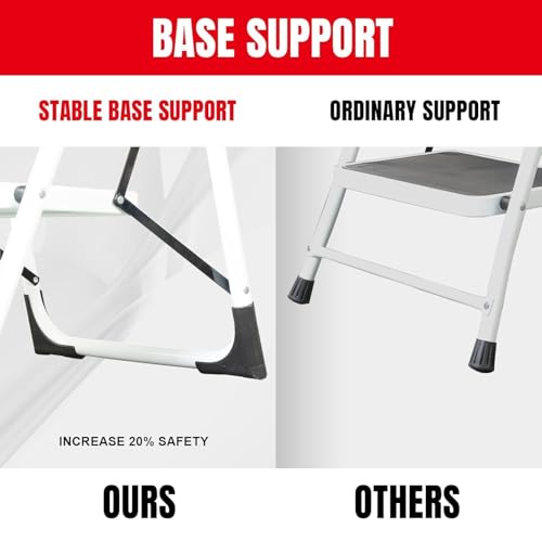Image of Torin 3 Step Ladder, Folding Lightweight Step Stool with Anti-Slip Pedal & Comfortable Handle, for Home, Garden, Household, Offices, 400lbs Capacity