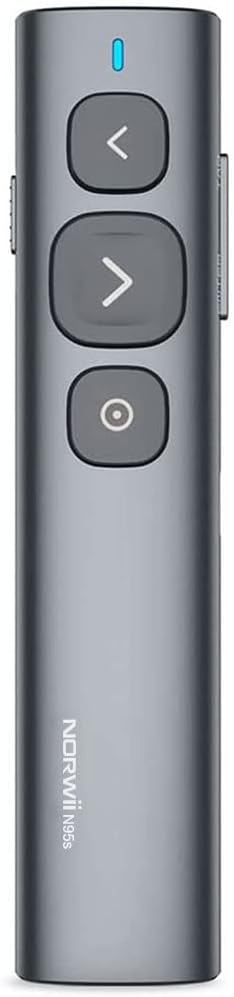 NORWII N95 Presentation Remote Designed for LED LCD TV Screen, Digital Light Pointer Highlighting Magnifier with Mouse Timer, Compatible with Windows and Mac, 50M Range and Quick Charging