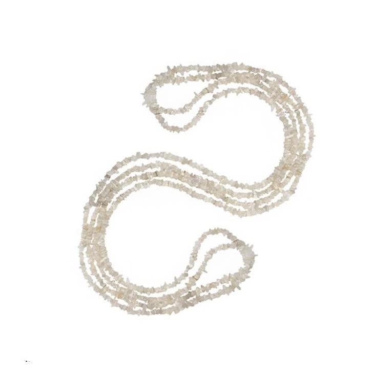 Pierre de lune blanche naturelle authentique de 450 cts en perles de lithothérapie prestige