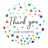 jijAcraft 60Pcs Thank You for Coming Stickers, 2Inch Thank You Gift Stickers with Colored Dots, Round Party Favors Thank You Sticker for Wedding Favors, Birthday, Baby Shower