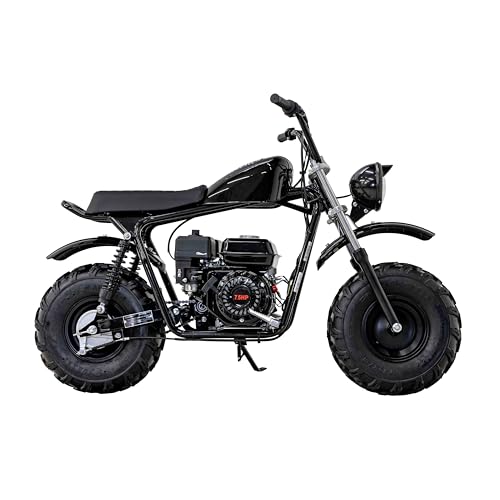 M MASSIMO MOTOR MB200S Four Stroke Single Cylinder Displacement 196CC, 1 Gal 19X7.00-8 in Weight Capacity 220 LBS 25 MPH, Gas Minibike, Mini Motorcycle (Black)