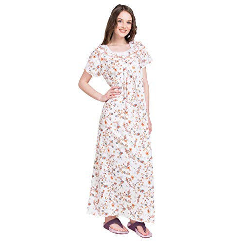 Image of Women's Cotton Nighty Night Gown Multicolore /Cotton Nighty for Pregnant Ladies /Women Night Gowns for Day Wear /Night Wear (Multicolour)(Available Sizes XL & XXL)