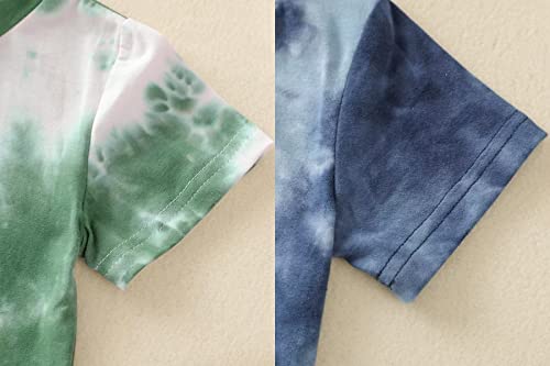 Toddler Baby Boy Summer Outfits Clothes Tie Dye Shirt and Short Set for Boys 4-Piece4