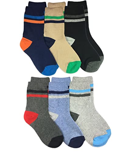 Image of Jefferies Socks Boys Fashion Novelty Dinosaur Stripes Pattern Variety Crew Socks 9 Pair Pack