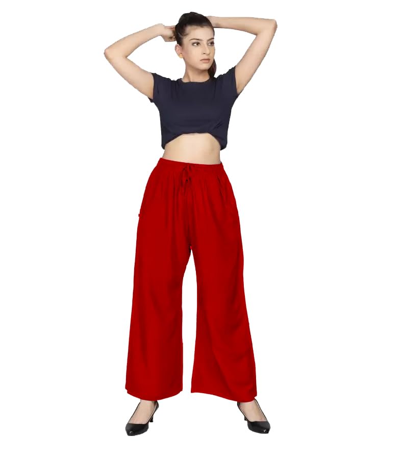 Image of BENKILS Women's Cotton Reyon Regular Fit Palazzo Pants - Available Size - M to 6XL