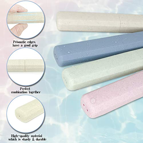 Image of Mulbozy 8 Packs Portable Travel Toothbrush Case, Breathable Plastic Toothbrush Holder for Home, Travel, Business, Camping, School