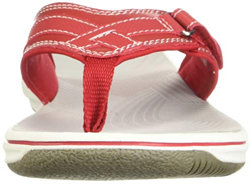 Clarks Women's Breeze Sea Flip-Flop, New Red Synthetic, 8 #TOP1