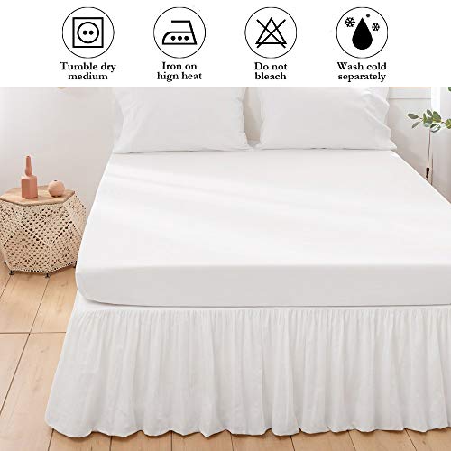 Falda de cama BISELINA para ocultar el somier con lino color liso 7