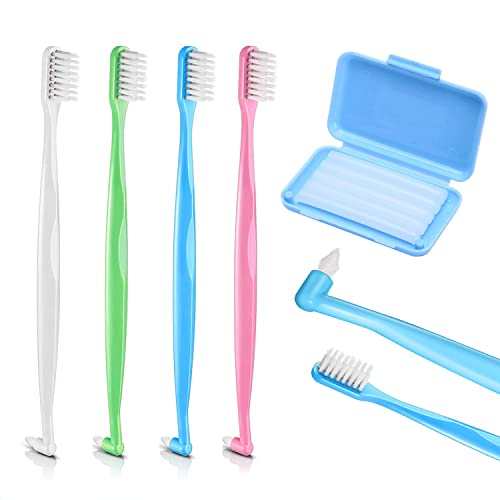 Spazzolino per apparecchi ortodontici Spazzolini interdentali Ceretta per apparecchi ortodontici - 4 pezzi Spazzolino a doppia faccia e 1 scatola di ceretta per apparecchi ortodontici