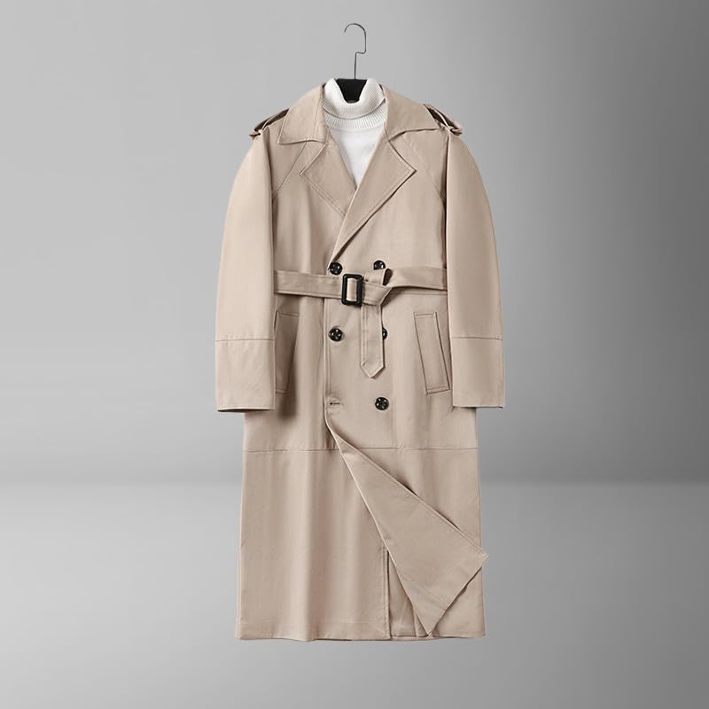 Chaqueta larga de entretiempo para hombre con solapa de estilo británico 3