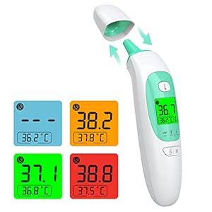 Infrarood digitale oor- en voorhoofdthermometer, KKmier niet-contact medische temperatuurthermometer voor volwassenen kinderen baby en object oppervlak alarm op hoge temperatuur CE