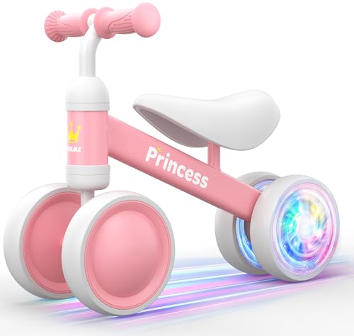 Image of BEKILOLE Light Up Baby Balance Bike Toys for 1 Year Old Girl Gifts & 1st Birthday Gifts | 10-24 Month Toddler Balance Bike