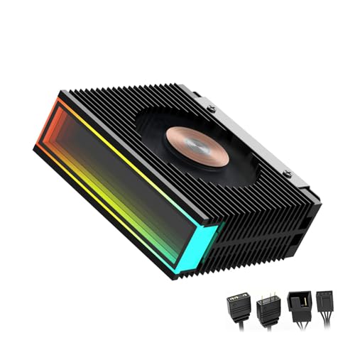 Image of ZORBES M.2 2280 SSD Heatsink with RGB Fan, Dual Cooling NVMe Heatsink Cooler with Aluminum Fins, Addressable RGB Lighting Sync, High Performance Cooling for Gaming PC & Desktop, 5x5x1cm